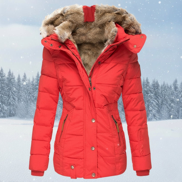 Drune | Parka Damen - Gepolsterte Pufferjacke mit Kunstfellkapuze
