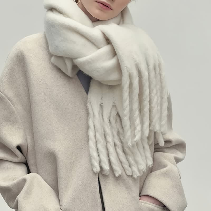 Drune | Winter Schal für Frauen - Geknüpftes Klassisches Design