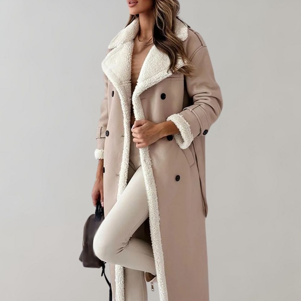 Drune | Doppelreiher Gürtel Lange Jacke Winterjacken Damen