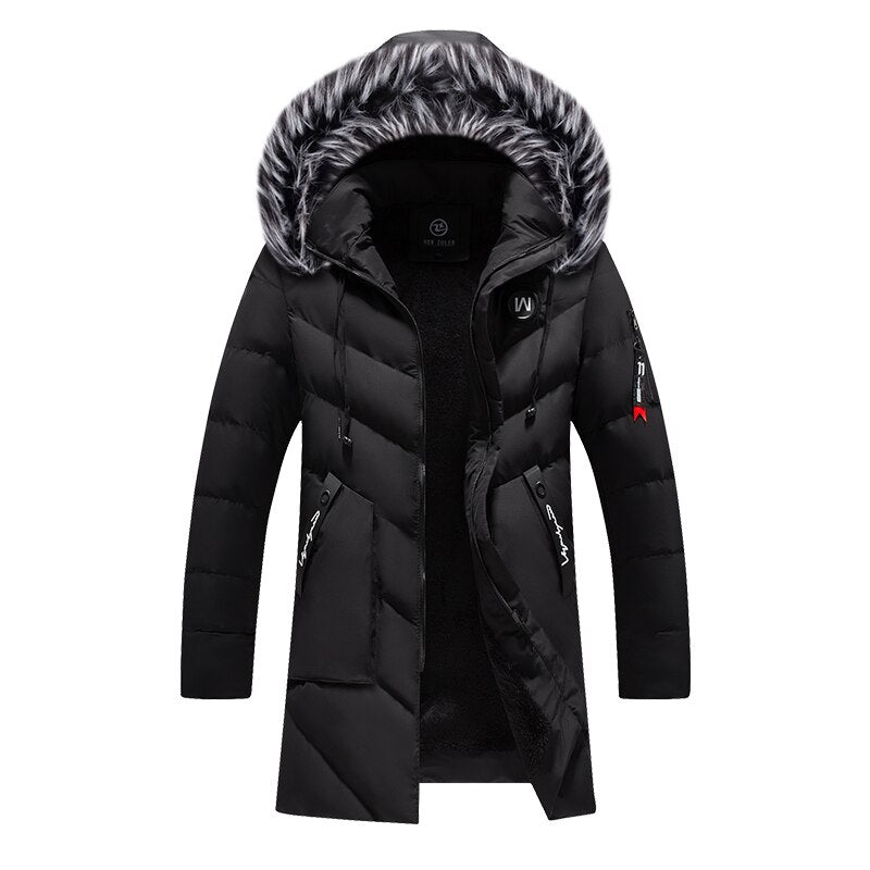 Drune | Warmer Pelzmütze für Herren, Halb Langer Pufferjacke