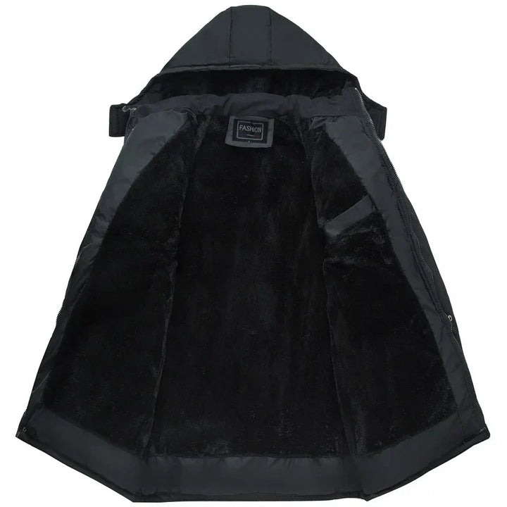 Drune | Herren Warm Jacke mit Kapuze Daunenjacke