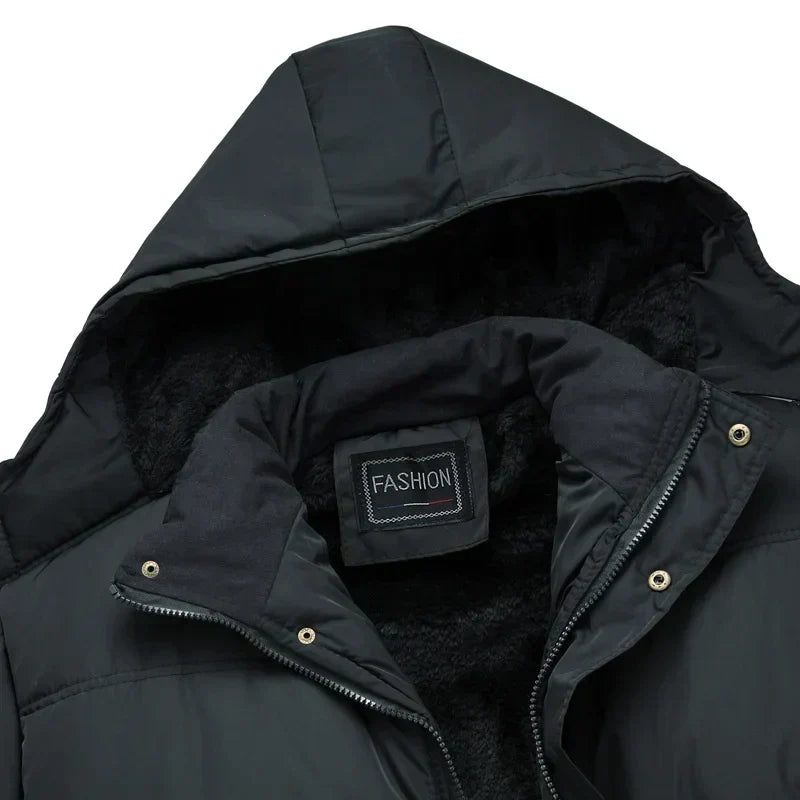 Drune | Herren Warm Jacke mit Kapuze Daunenjacke