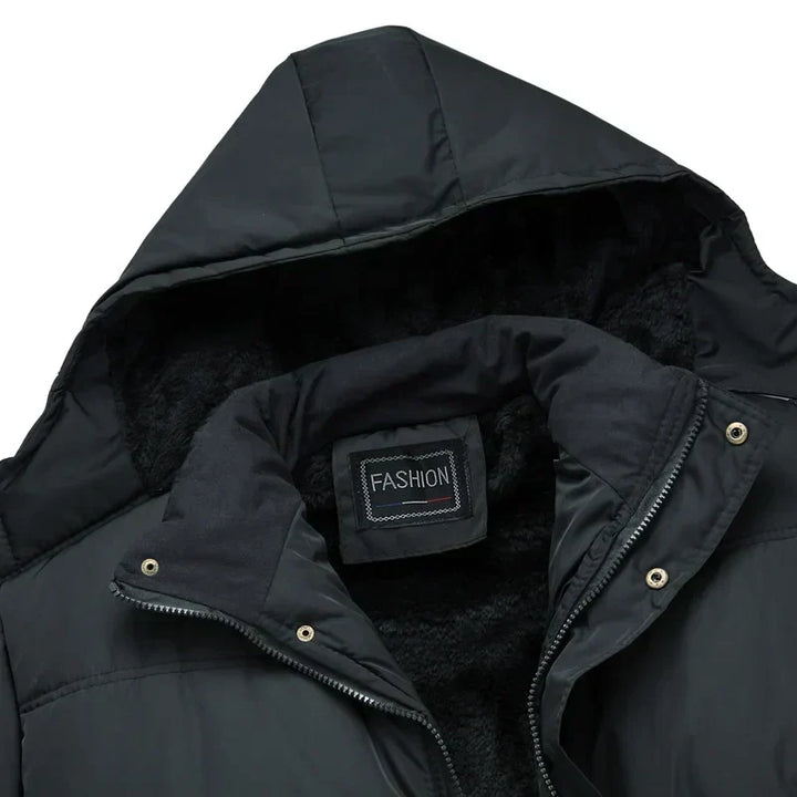 Drune | Herren Warm Jacke mit Kapuze Daunenjacke