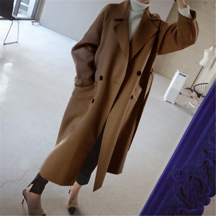 Drune | Trenchcoat Langer Übergröße Wollmantel für Damen