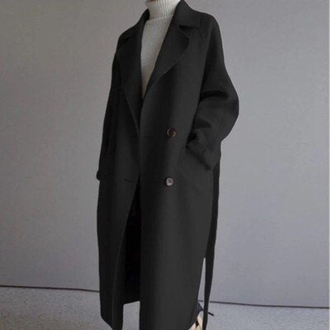 Drune | Trenchcoat Langer Übergröße Wollmantel für Damen