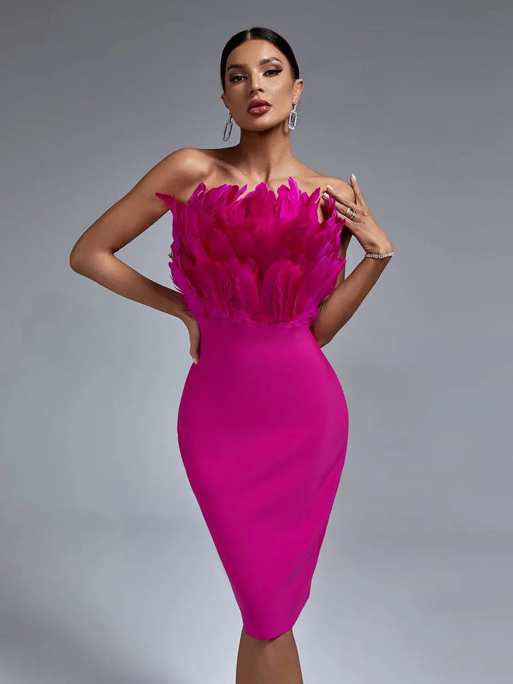 Drune | Feather Bandage Jurk Voor Stijlvolle Dames
