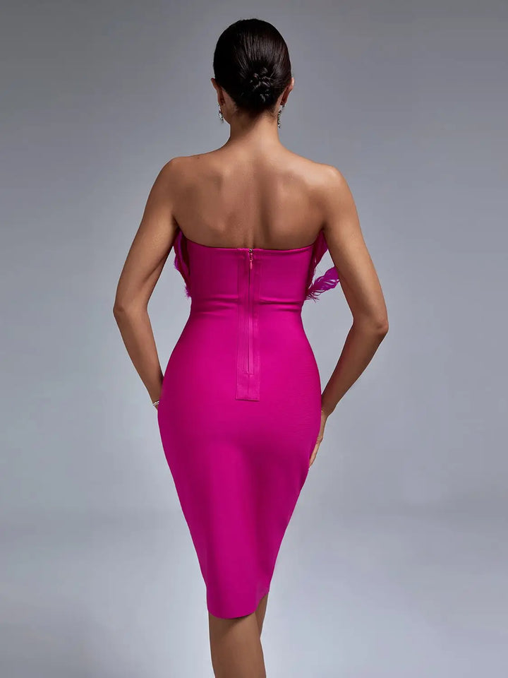 Drune | Feather Bandage Jurk Voor Stijlvolle Dames