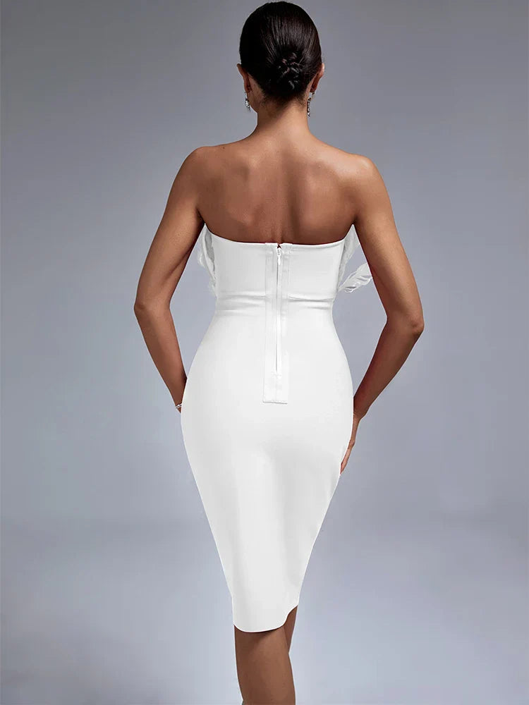 Drune | Feather Bandage Jurk Voor Stijlvolle Dames