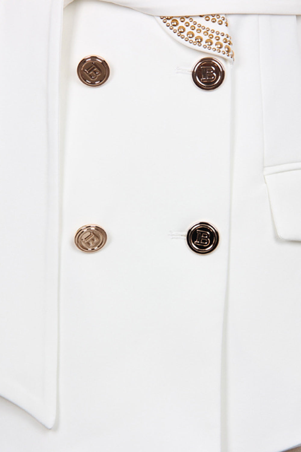 Drune | Blazer Doppelt Geknöpft Goldene Details Blazer mit Gürtel Damenbekleidung