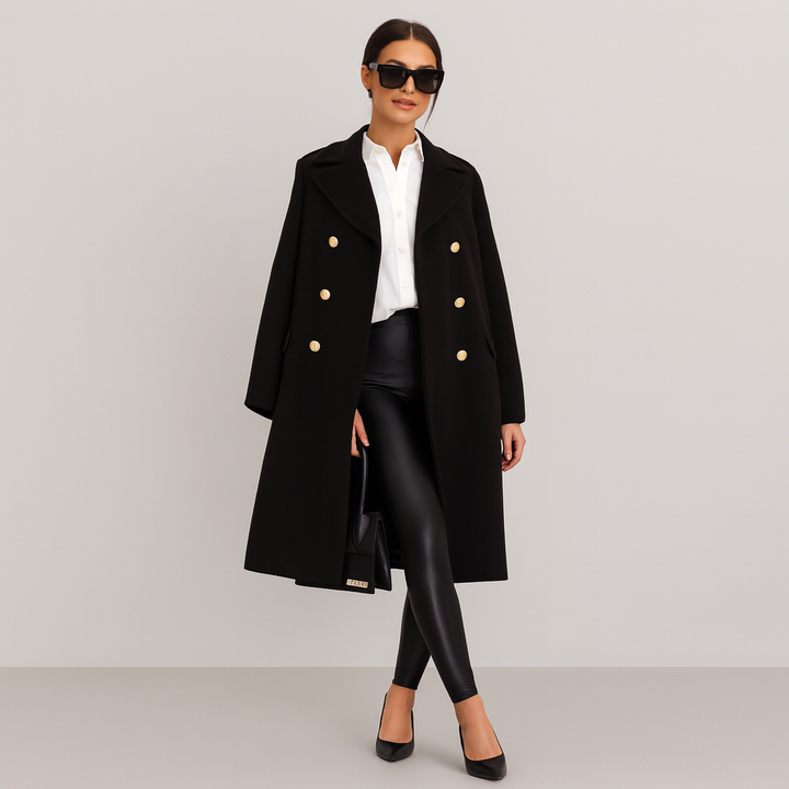 Drune | Mantel Damen Lange Doppelreihige Winter Trenchcoat