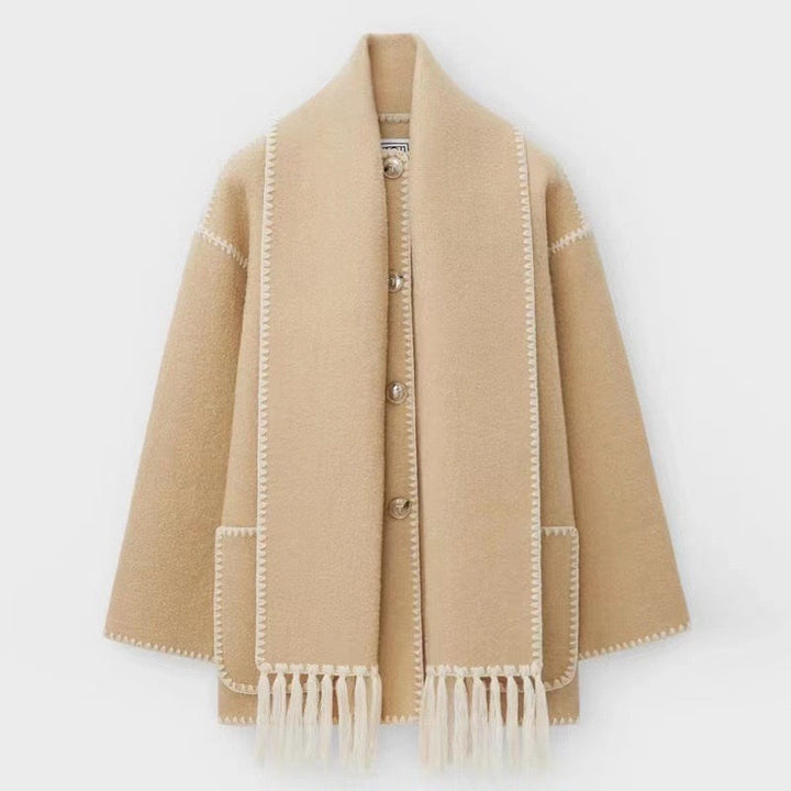 Drune | Schmal Geschnitten Winter Jacke mit Schal Damen