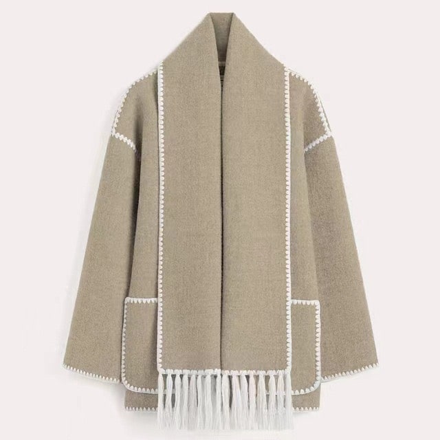 Drune | Schmal Geschnitten Winter Jacke mit Schal Damen