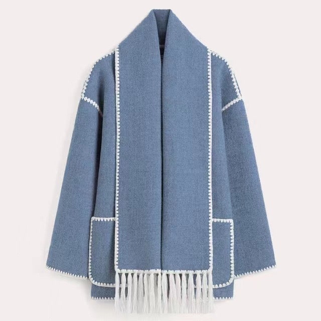 Drune | Schmal Geschnitten Winter Jacke mit Schal Damen