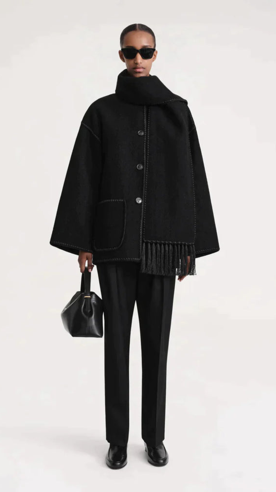 Drune | Schmal Geschnitten Winter Jacke mit Schal Damen