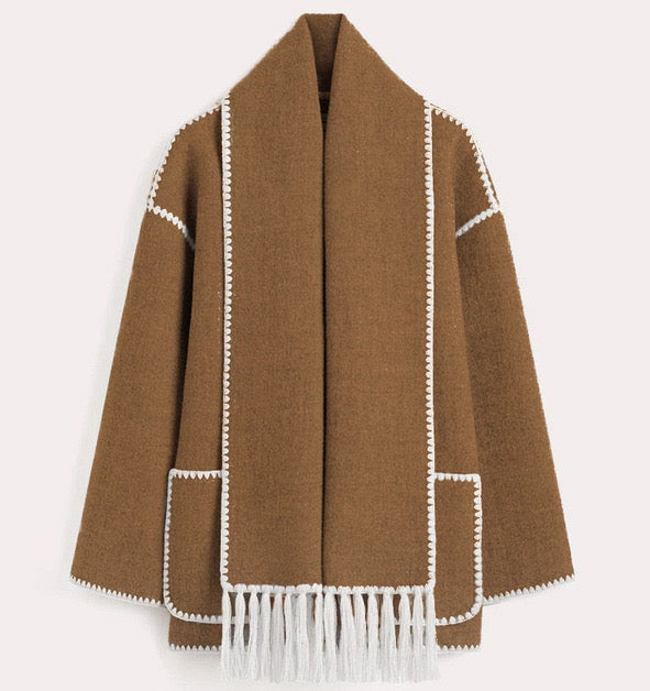 Drune | Schmal Geschnitten Winter Jacke mit Schal Damen