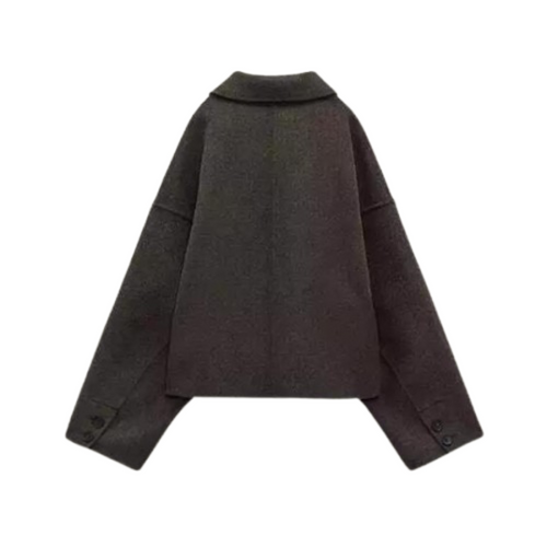 Drune | Einreiher Lockere Passform Kurze Wolltrenchcoat Damen