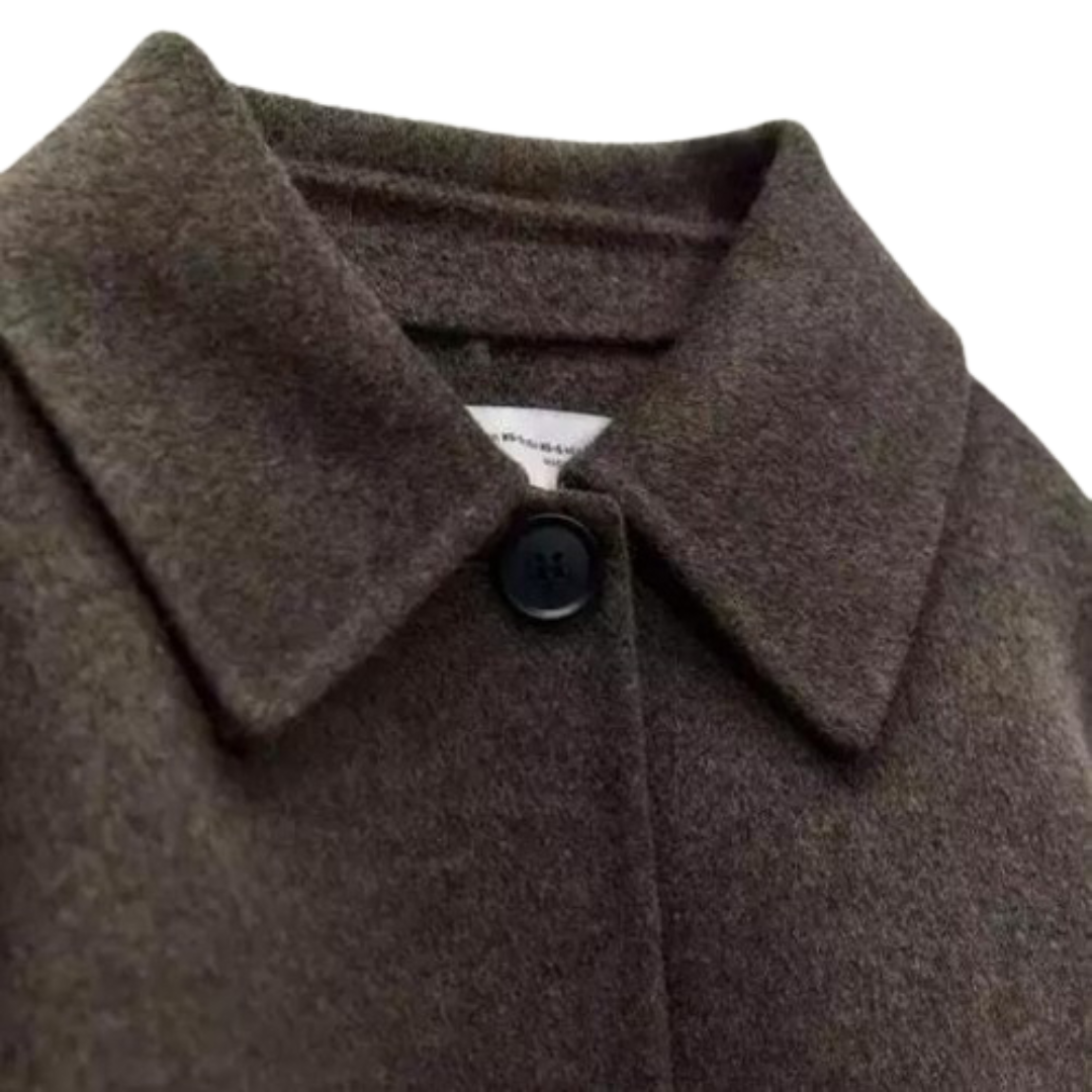 Drune | Einreiher Lockere Passform Kurze Wolltrenchcoat Damen