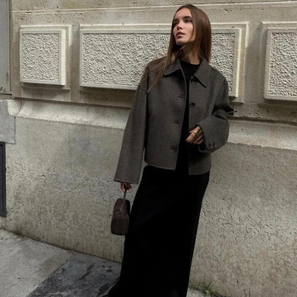 Drune | Einreiher Lockere Passform Kurze Wolltrenchcoat Damen