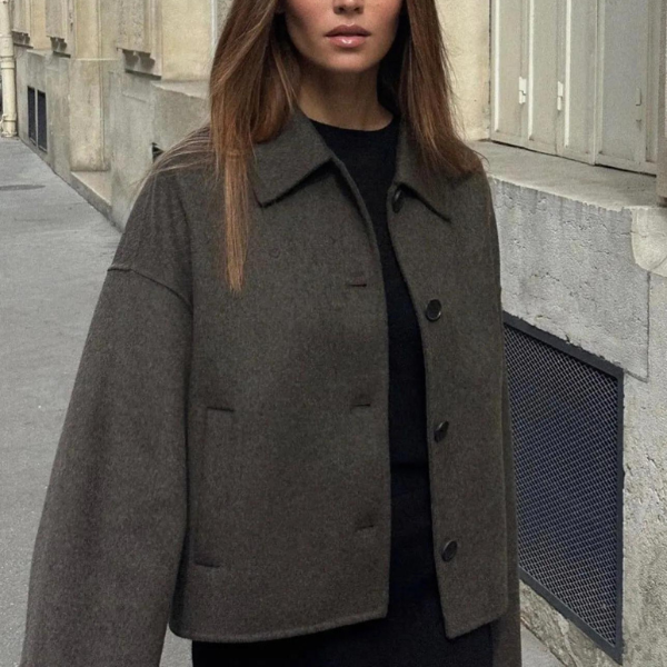 Drune | Einreiher Lockere Passform Kurze Wolltrenchcoat Damen