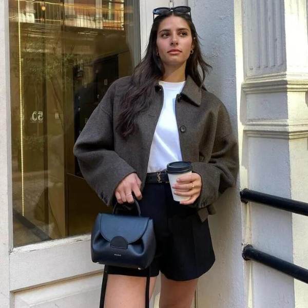 Drune | Einreiher Lockere Passform Kurze Wolltrenchcoat Damen