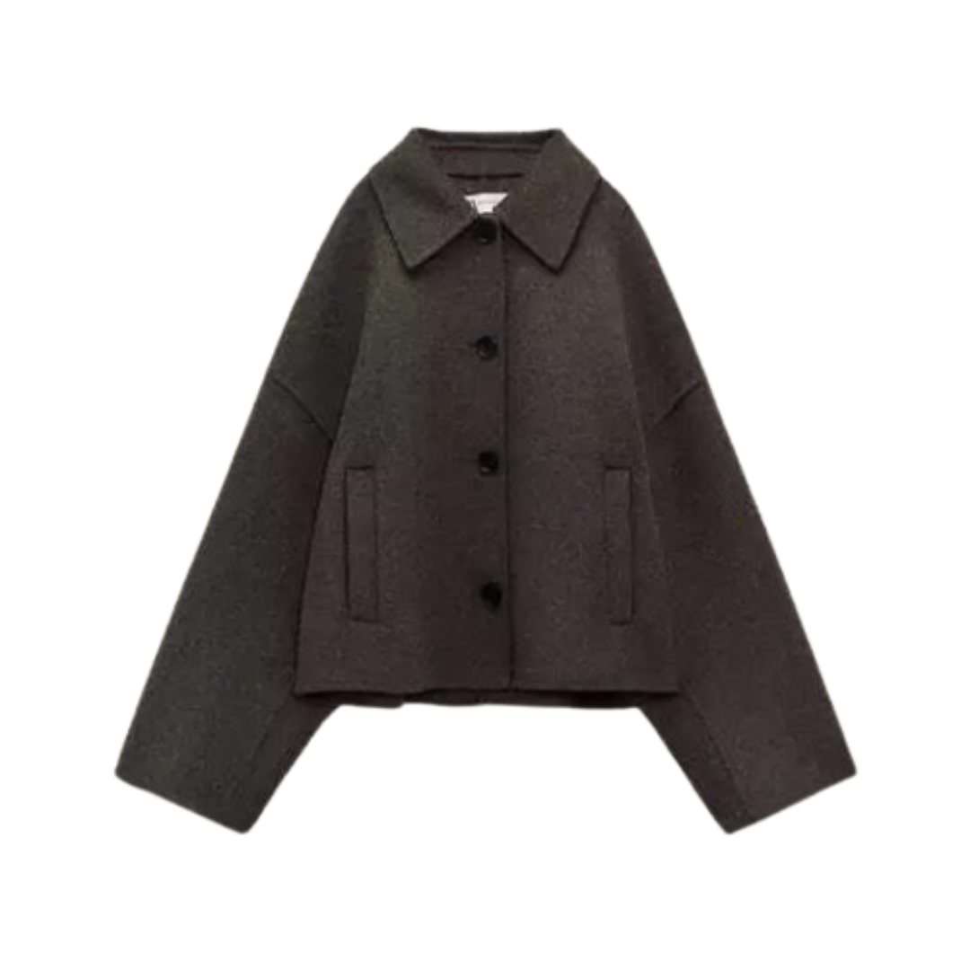 Drune | Einreiher Lockere Passform Kurze Wolltrenchcoat Damen