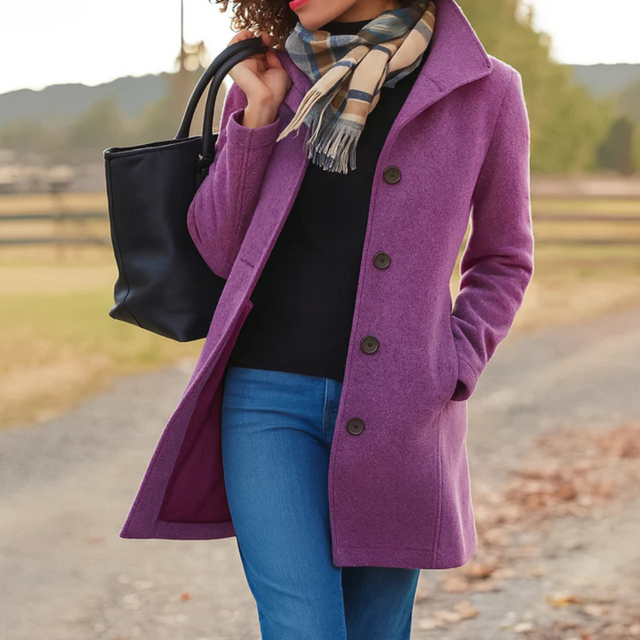 Drune | Einreiher Halb Lang Wolljacke Damen Überjacke