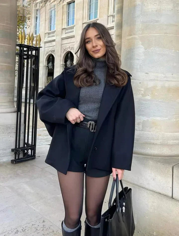 Drune | Übergröße Herbst Kurzer Trenchcoat Winterjacke für Damen