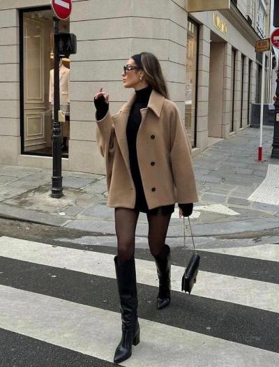 Drune | Übergröße Herbst Kurzer Trenchcoat Winterjacke für Damen