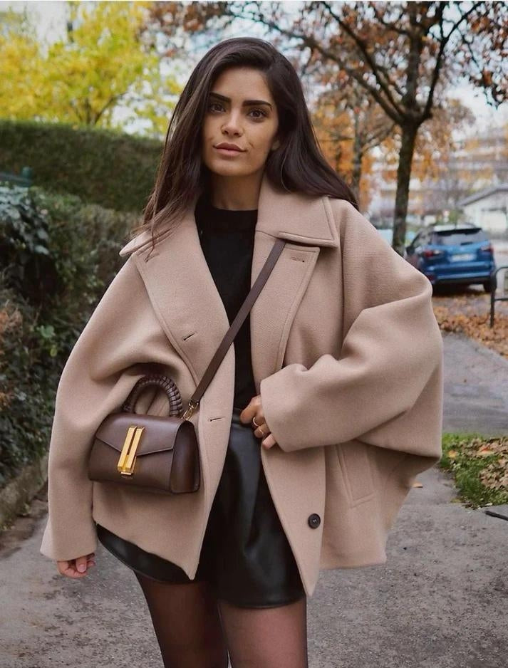 Drune | Übergröße Herbst Kurzer Trenchcoat Winterjacke für Damen