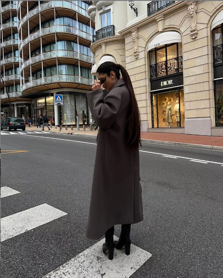 Drune | Übergröße Jacke Doppelreihig Lang Übergröße Trenchcoat Damen Winterjacke