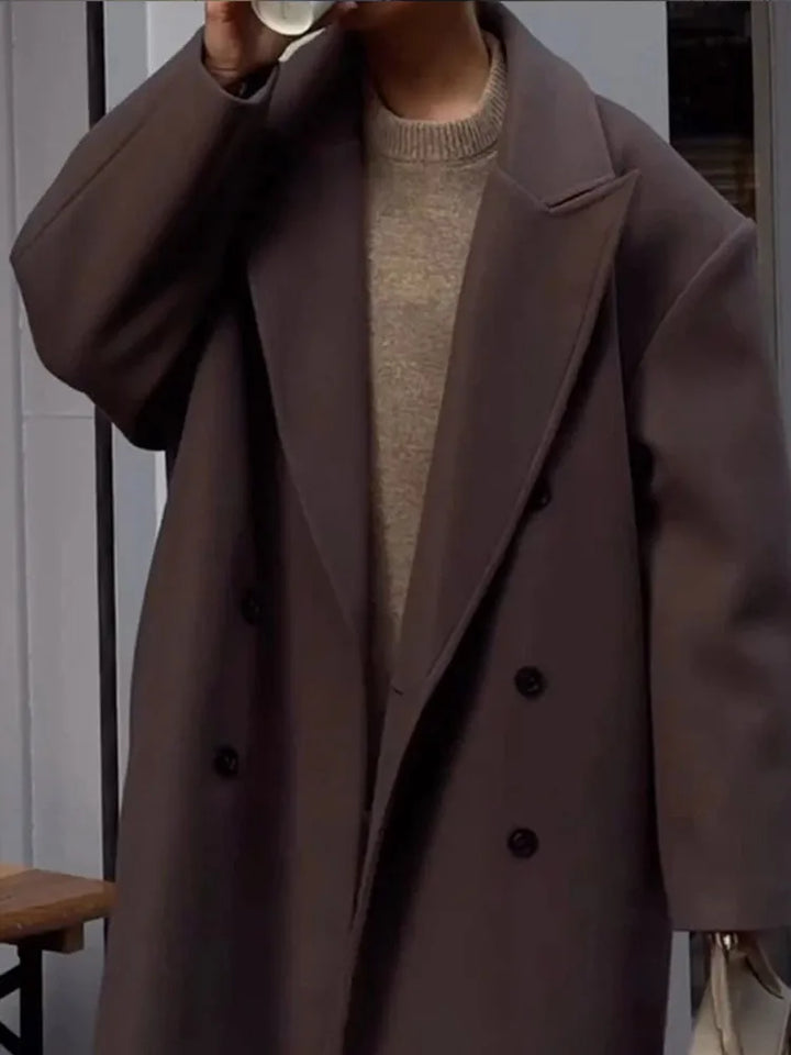 Drune | Übergröße Jacke Doppelreihig Lang Übergröße Trenchcoat Damen Winterjacke