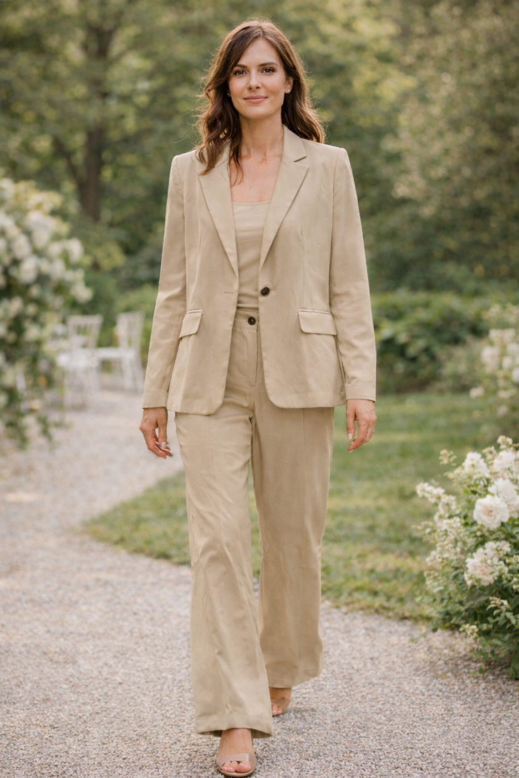 Drune Damen Anzug Set Blazer Hose elegant Zweiteiler