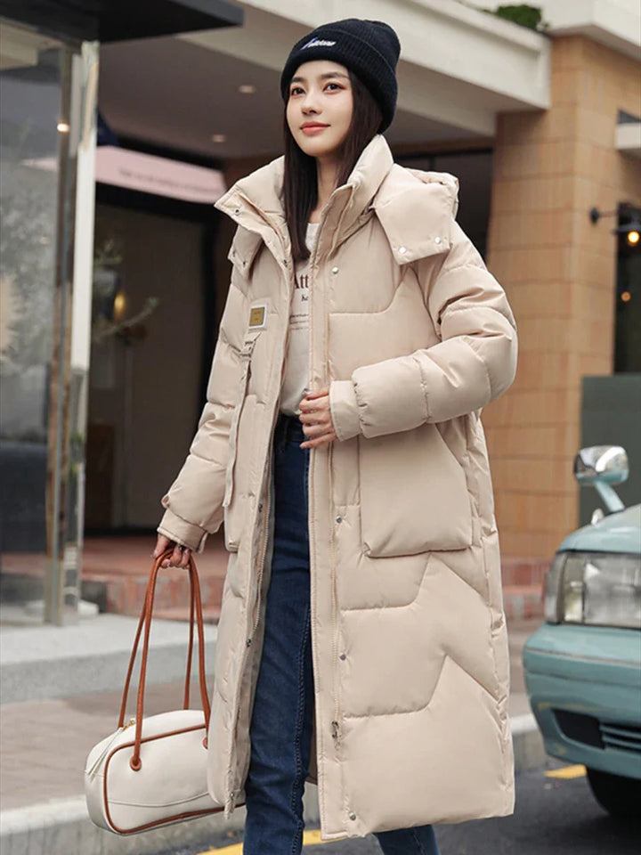 Drune | lange Winterjacke für Damen - dicke, warme gesteppte Jacke