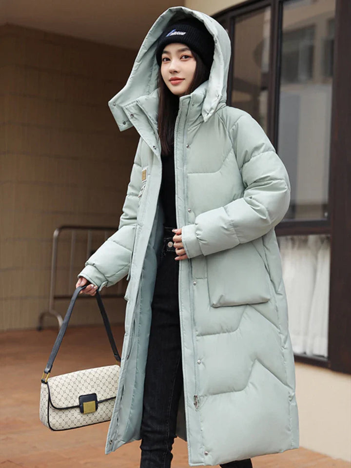 Drune | lange Winterjacke für Damen - dicke, warme gesteppte Jacke