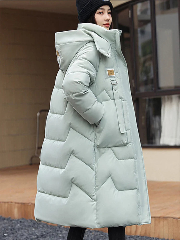 Drune | lange Winterjacke für Damen - dicke, warme gesteppte Jacke