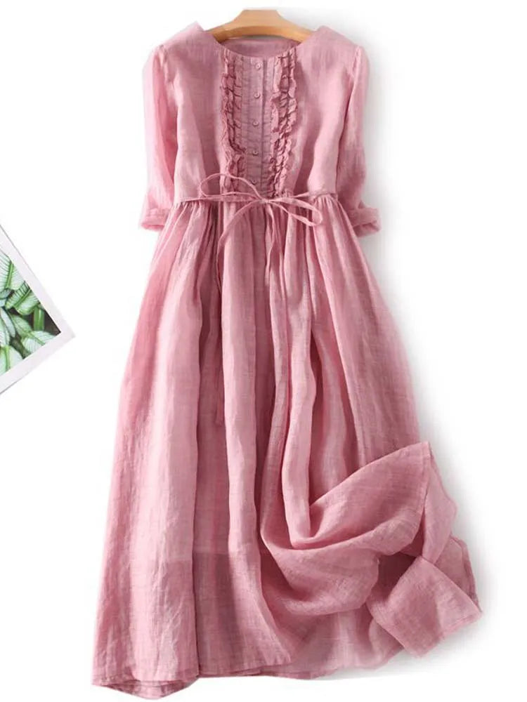 Drune | Elegante Leinenkleid