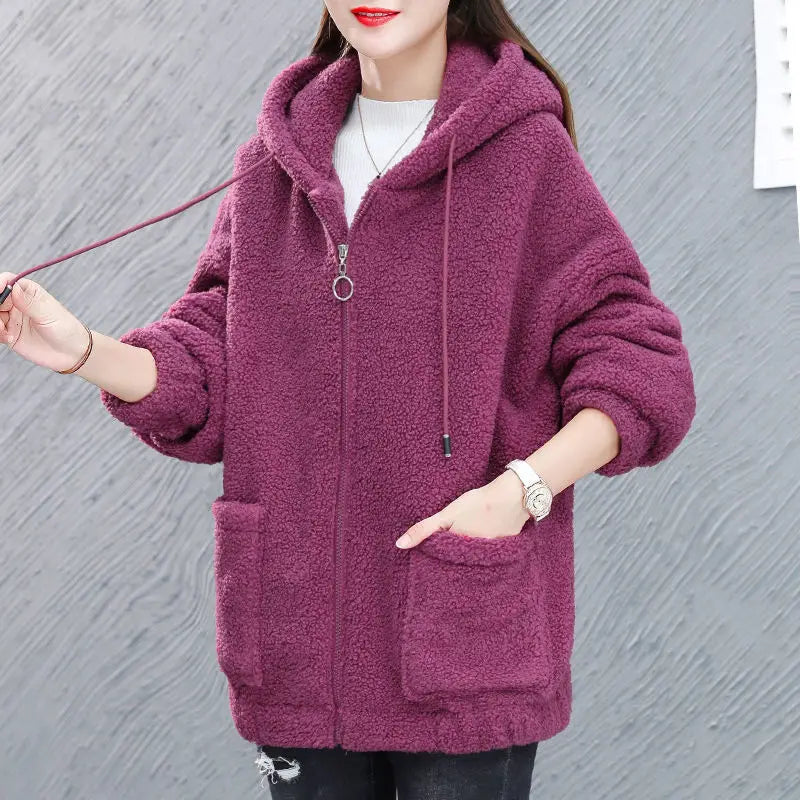Drune | Damen Fleecejacke mit Kapuze