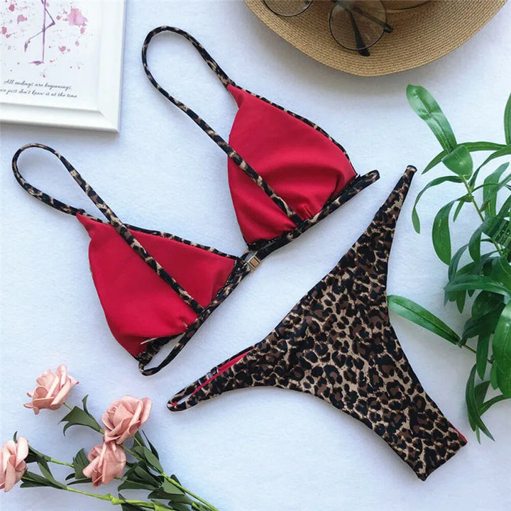 Drune | Luxus Sommer Bikini Set Sexy Tier Leopard