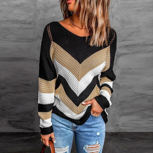 Drune | Gestreifter Pullover mit Patchwork