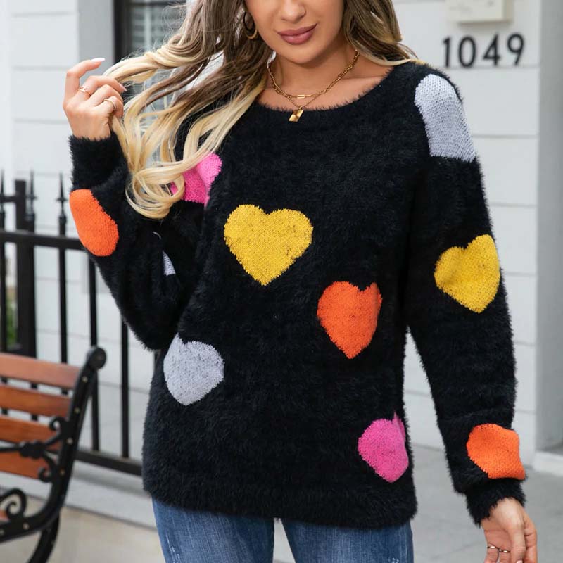Drune | Strickpullover Mit Süßem Herzmuster