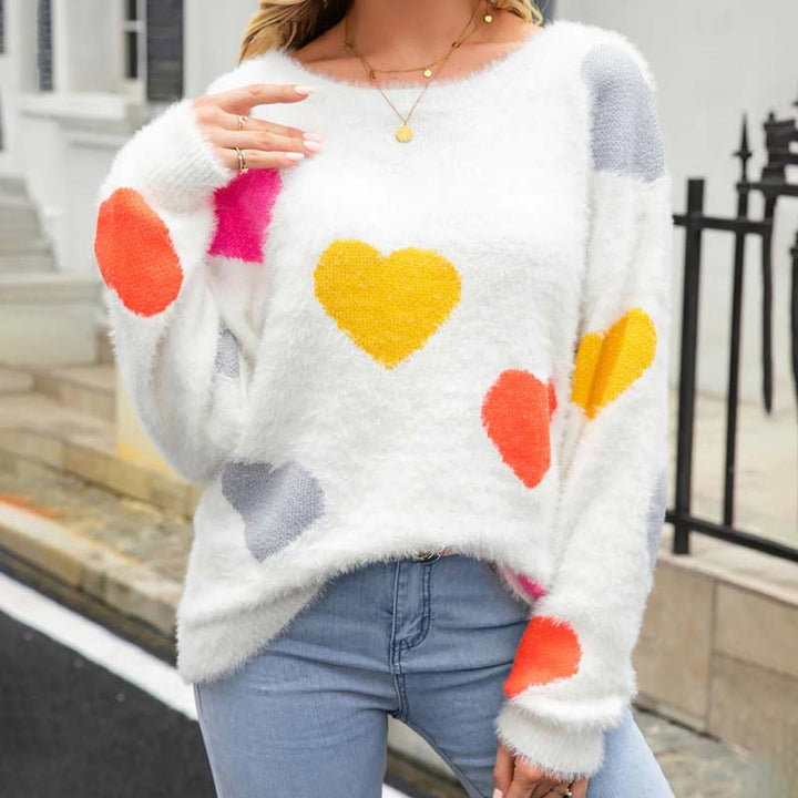 Drune | Strickpullover Mit Süßem Herzmuster