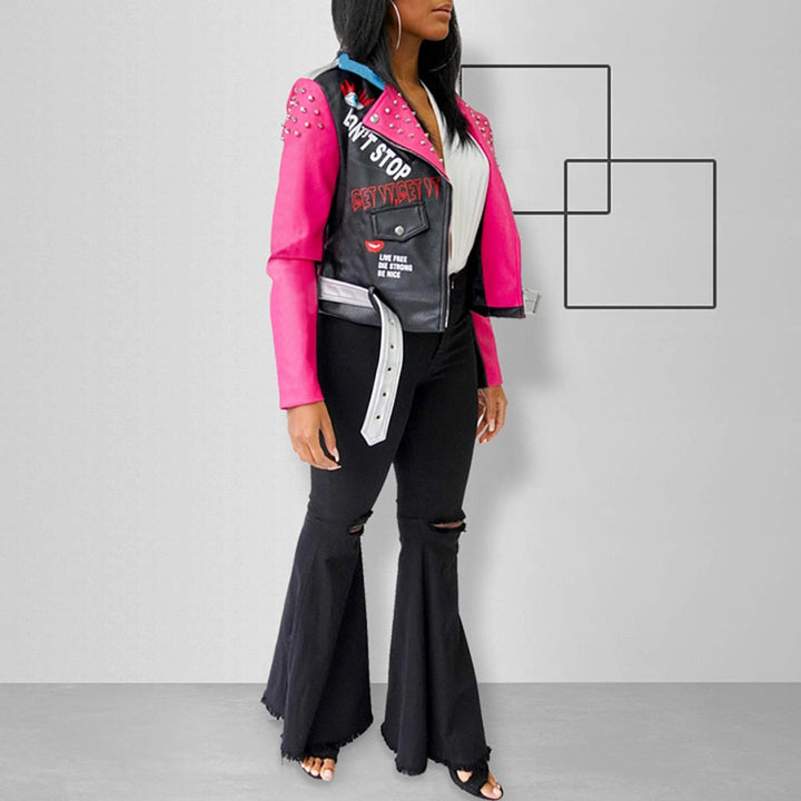 Drune | Sieh das Licht Fuchsia bedruckte Jacke