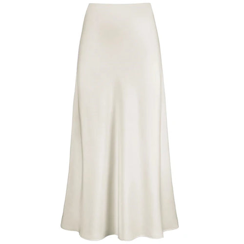Drune | Mode Langer Glänzender Satin Rock