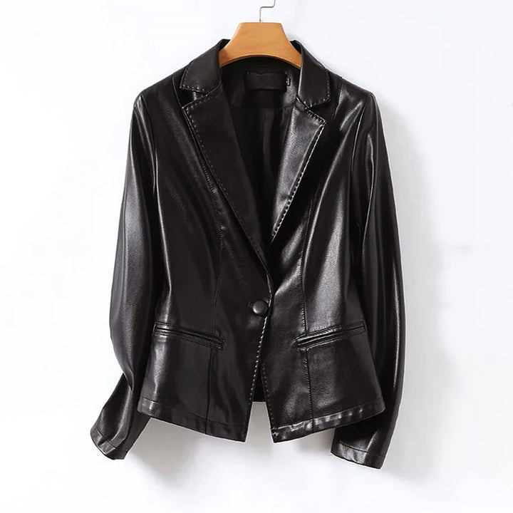 Drune | Echtes Leder Ein-Knopf Blazer Jacke