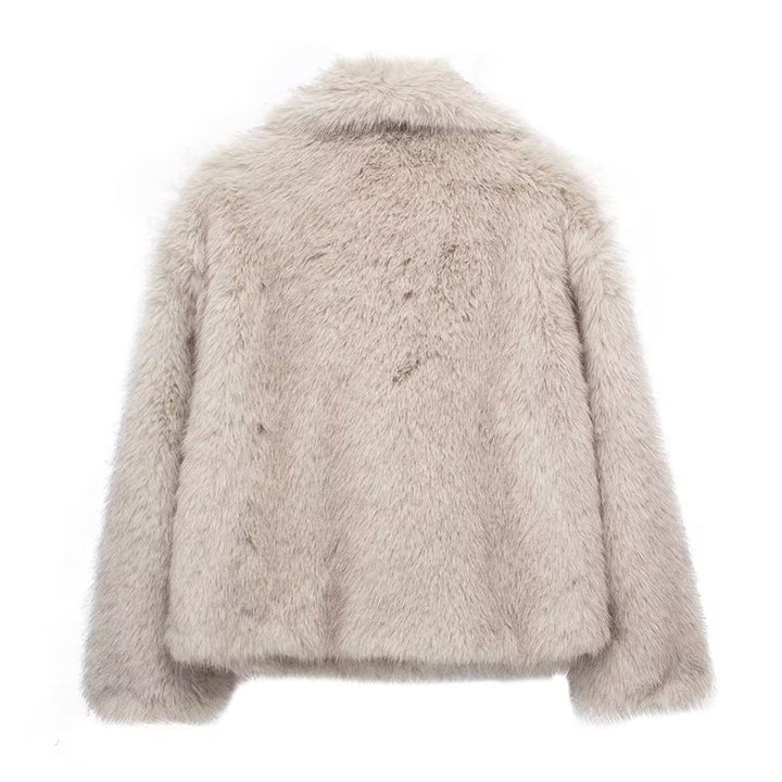 Drune | Fellbesatz Relaxed Fit Mantel - Oversized Kragen Hüftlanger Mantel