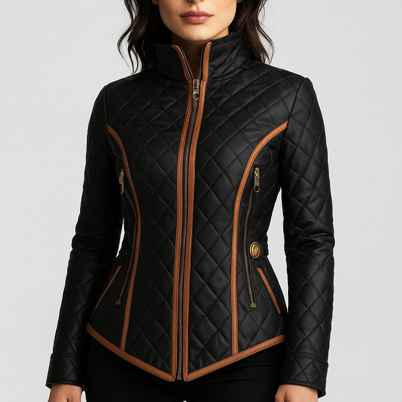 Drune | Slim-Fit Steppjacke mit Kontrastbesatz