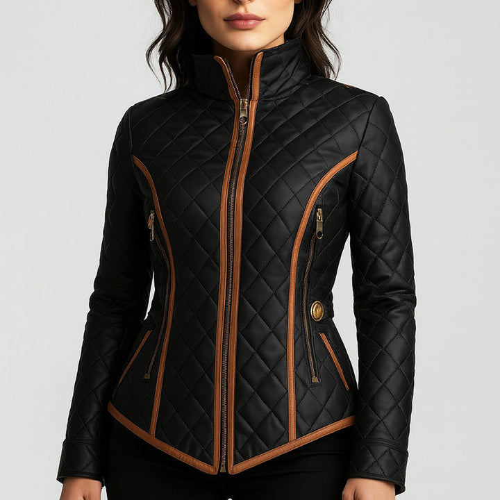 Drune | Slim-Fit Steppjacke mit Kontrastbesatz