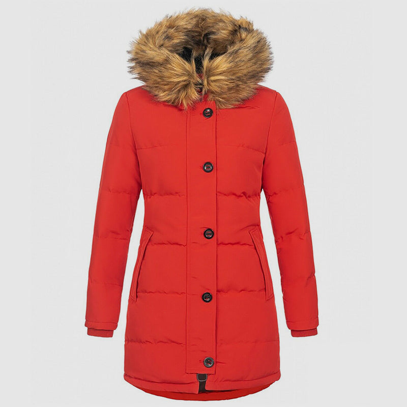 Drune | Slim-Fit Winterparka mit Kunstfellkapuze
