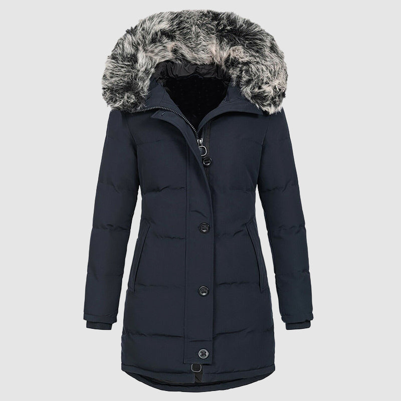 Drune | Slim-Fit Winterparka mit Kunstfellkapuze