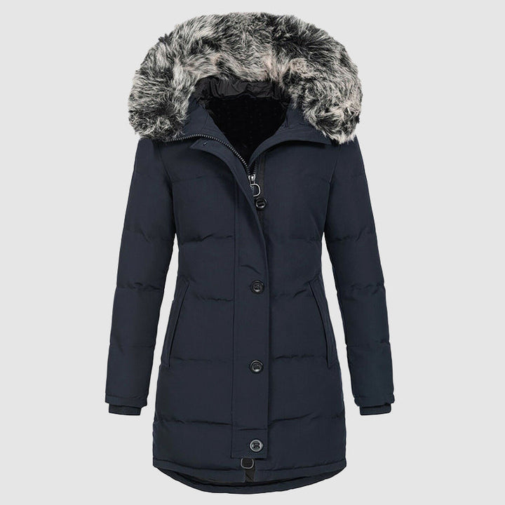 Drune | Slim-Fit Winterparka mit Kunstfellkapuze